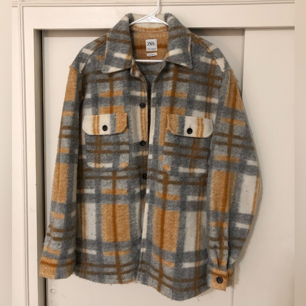 Zara Mens plaid overshirt / shirt jacket